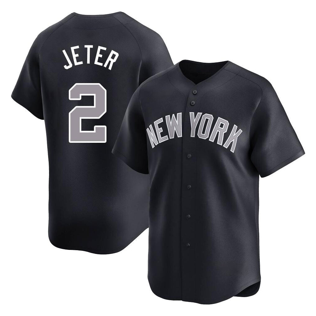 BIPIHUC NY.Yankees #2 Derek Jeter Player Navy Limited Game Stitched Jerseys