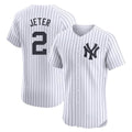 BIPIHUC NY.Yankees #2 Derek Jeter Player White Limited Elite Home Stitched Jerseys