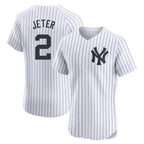 BIPIHUC NY.Yankees #2 Derek Jeter Player White Limited Elite Home Stitched Jerseys