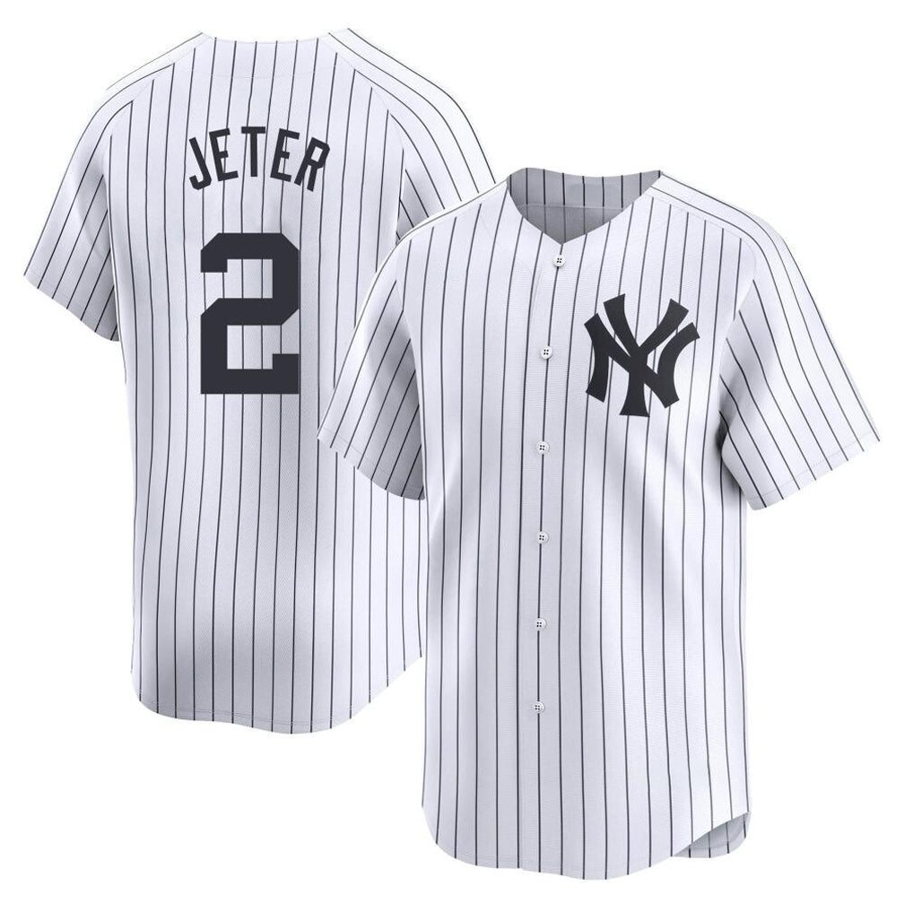 BIPIHUC NY.Yankees #2 Derek Jeter Player White Limited Home Stitched Jerseys