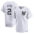 BIPIHUC NY.Yankees #2 Derek Jeter Player White Limited Home Stitched Jerseys