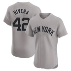BIPIHUC NY.Yankees #42 Mariano Rivera Player Gray Limited Elite Home Stitched Jerseys