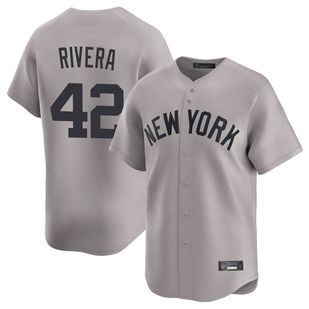 BIPIHUC NY.Yankees #42 Mariano Rivera Player Gray Limited Home Stitched Jerseys