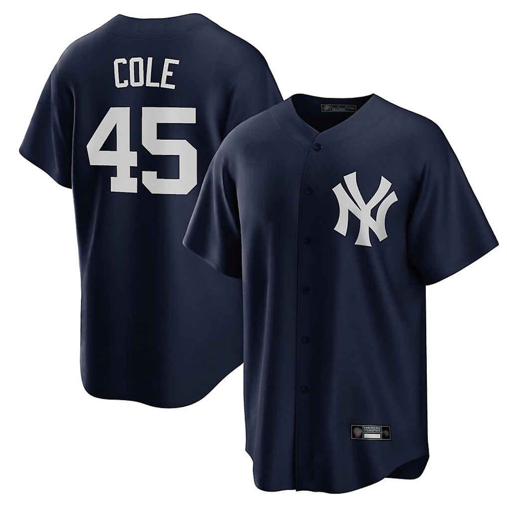 BIPIHUC NY.Yankees #45 Gerrit Cole Player Navy Game Home Stitched Jerseys