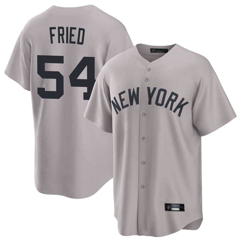 BIPIHUC NY.Yankees #54 Max Fried Player Gray Game Home Stitched Jerseys