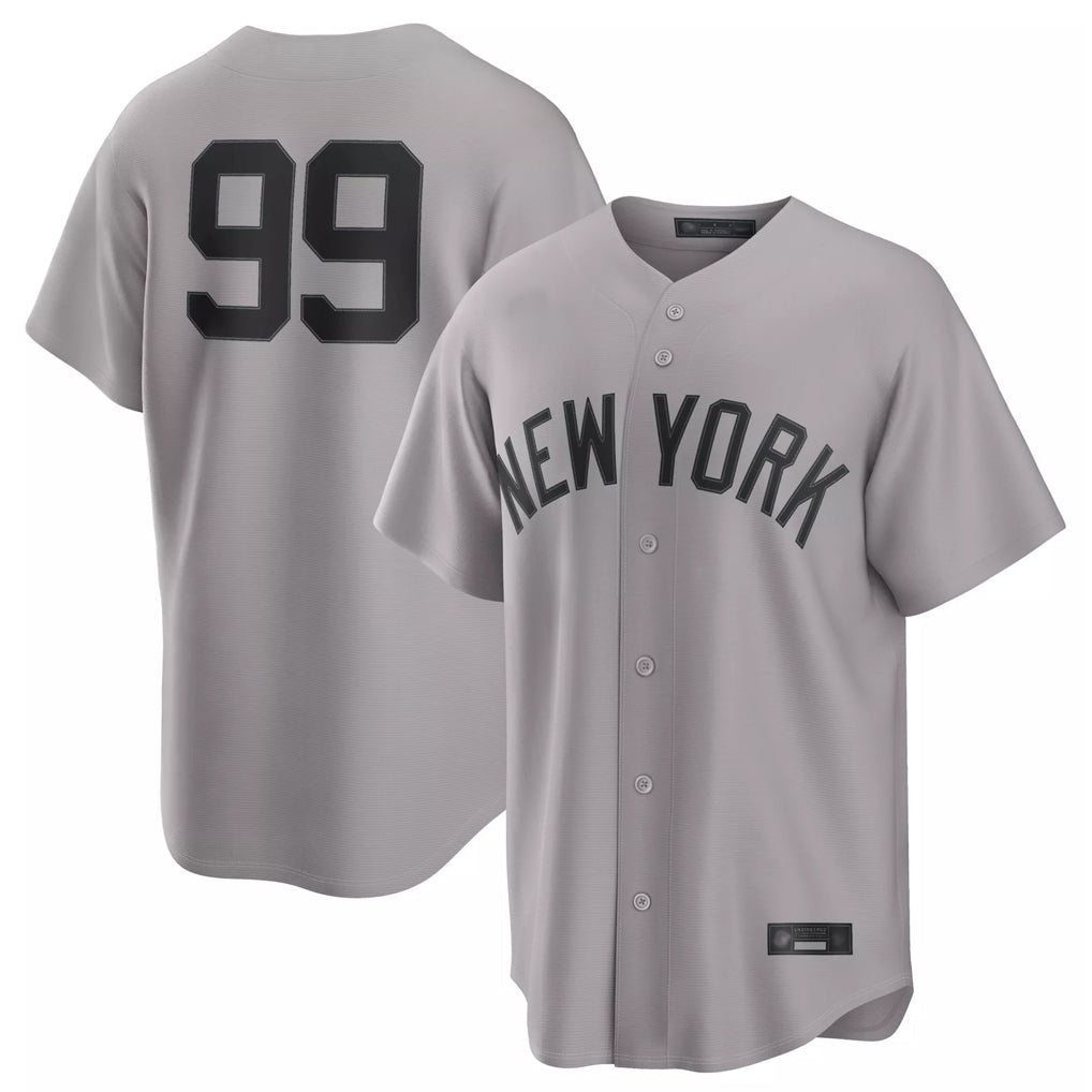 BIPIHUC NY.Yankees #99 Aaron Judge Player Gray Game Home Stitched Jerseys