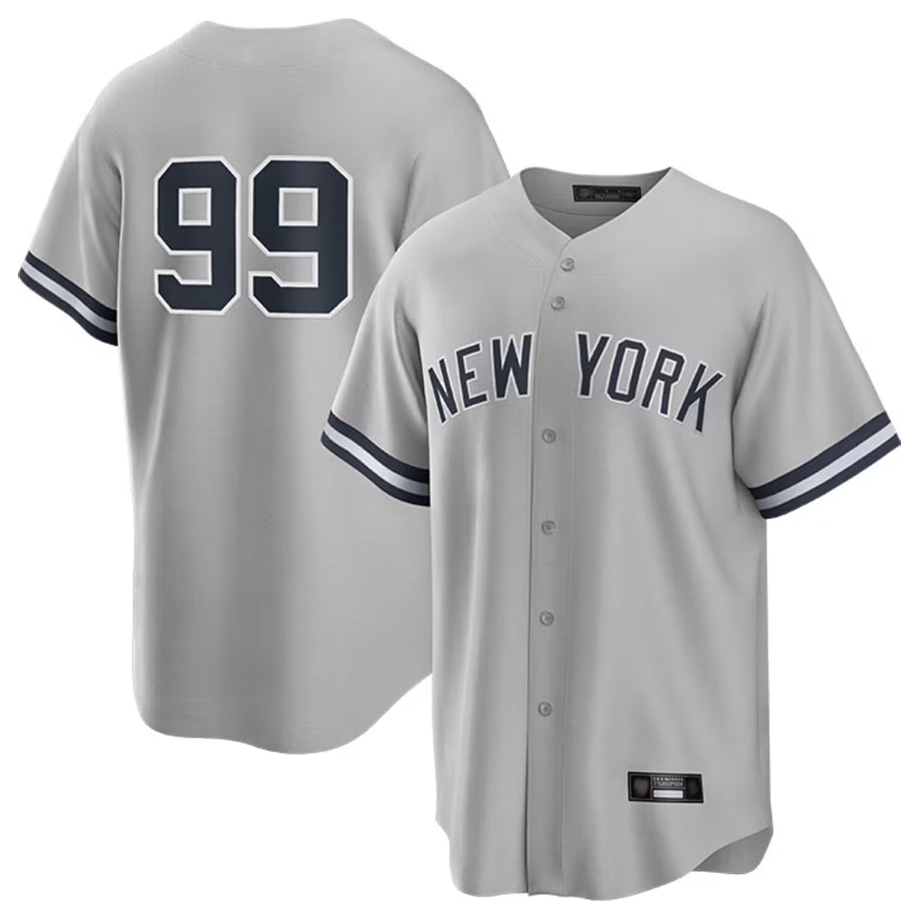 BIPIHUC NY.Yankees #99 Aaron Judge Player Gray Road Game Stitched Jerseys