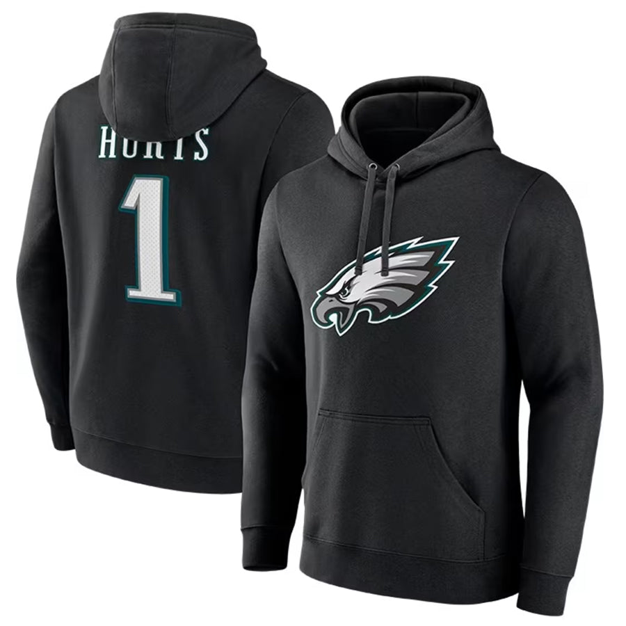 BIPIHUC P.Eagles #1 Jalen Hurts Player Black Military Hoodie Game Stitched Jerseys