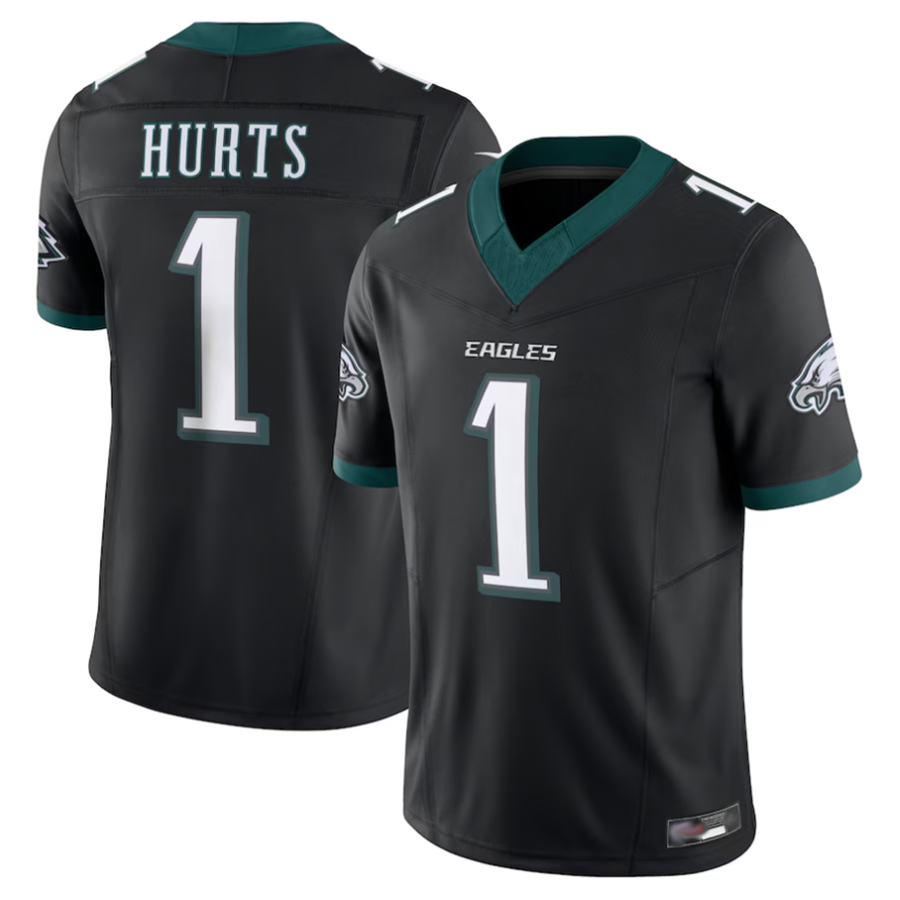 BIPIHUC P.Eagles #1 Jalen Hurts Player Black Vapor F.U.S.E. Limited Stitched Jerseys