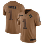 BIPIHUC P.Eagles #1 Jalen Hurts Player Brown Salute To Service Limited Stitched Jerseys