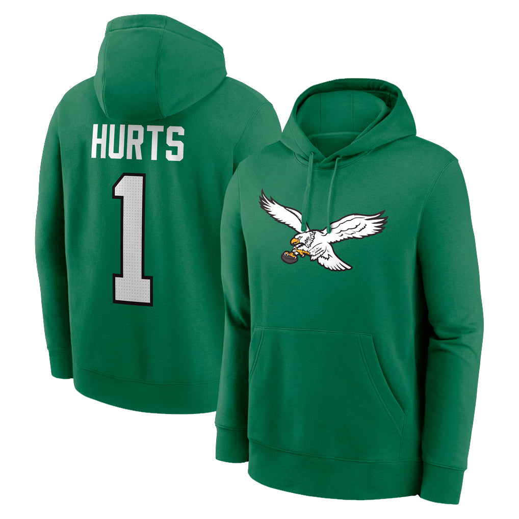 BIPIHUC P.Eagles #1 Jalen Hurts Player Green Pullover Hoodies Home Game Stitched Jerseys
