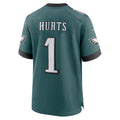 BIPIHUC P.Eagles #1 Jalen Hurts Player Midnight Green Home Game Stitched Jerseys