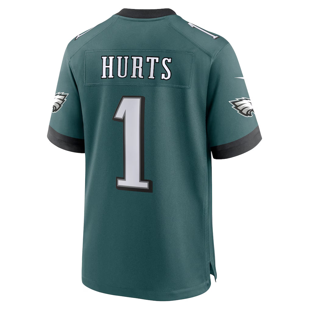BIPIHUC P.Eagles #1 Jalen Hurts Player Midnight Green Home Game Stitched Jerseys