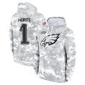 BIPIHUC P.Eagles #1 Jalen Hurts Player Military Hoodie Arctic Camo Salute To Service Stitched Jerseys