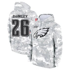 BIPIHUC P.Eagles #26 Saquon Barkley Player Military Hoodie Arctic Camo Salute To Service Stitched Jerseys