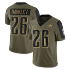 BIPIHUC P.Eagles #26 Saquon Barkley Player Olive Salute To Service Limited Game Stitched Jerseys
