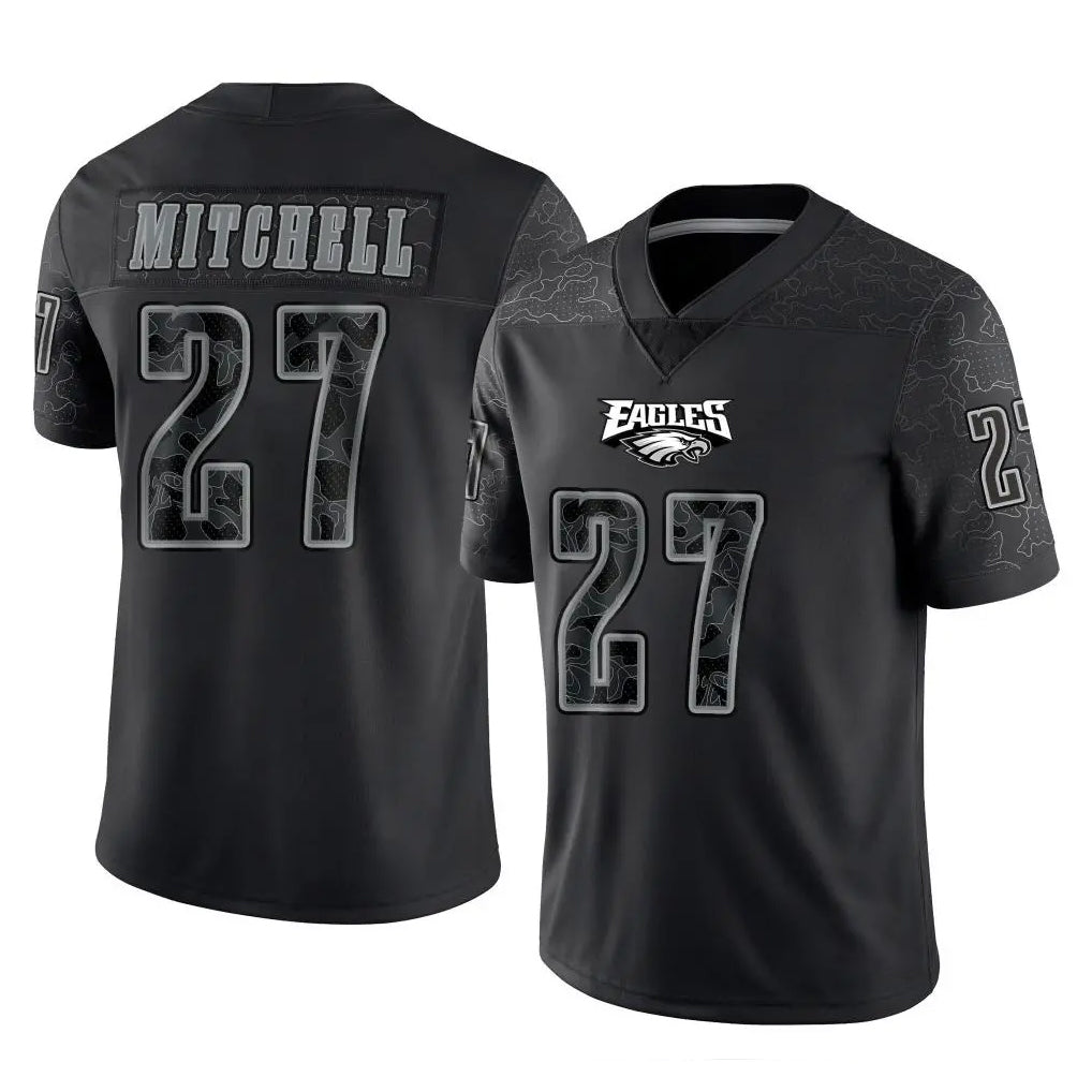 BIPIHUC P.Eagles #27 Quinyon Mitchell Player Black Reflective Limited Home Game Stitched Jerseys