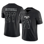 BIPIHUC P.Eagles #27 Quinyon Mitchell Player Black Reflective Limited Home Game Stitched Jerseys