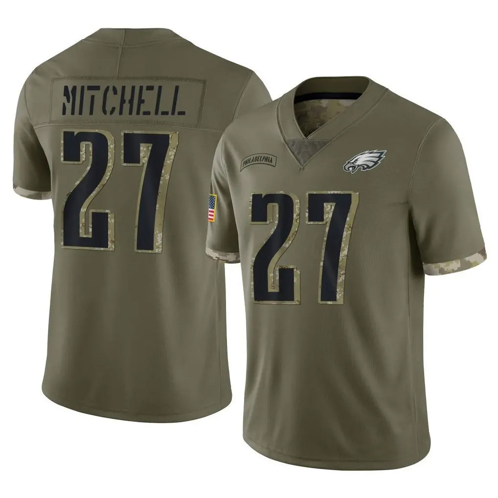 BIPIHUC P.Eagles #27 Quinyon Mitchell Player Olive Salute To Service Limited Stitched Jerseys