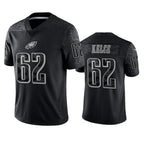 BIPIHUC P.Eagles #62 Jason Kelce Player Black REFLECTIVE Limited Stitched Jerseys