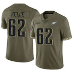 BIPIHUC P.Eagles #62 Jason Kelce Player Salute To Service Olive Stitched Jerseys