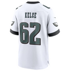 BIPIHUC P.Eagles #62 Jason Kelce White White Game Jersey Stitched American Stitched Jersey