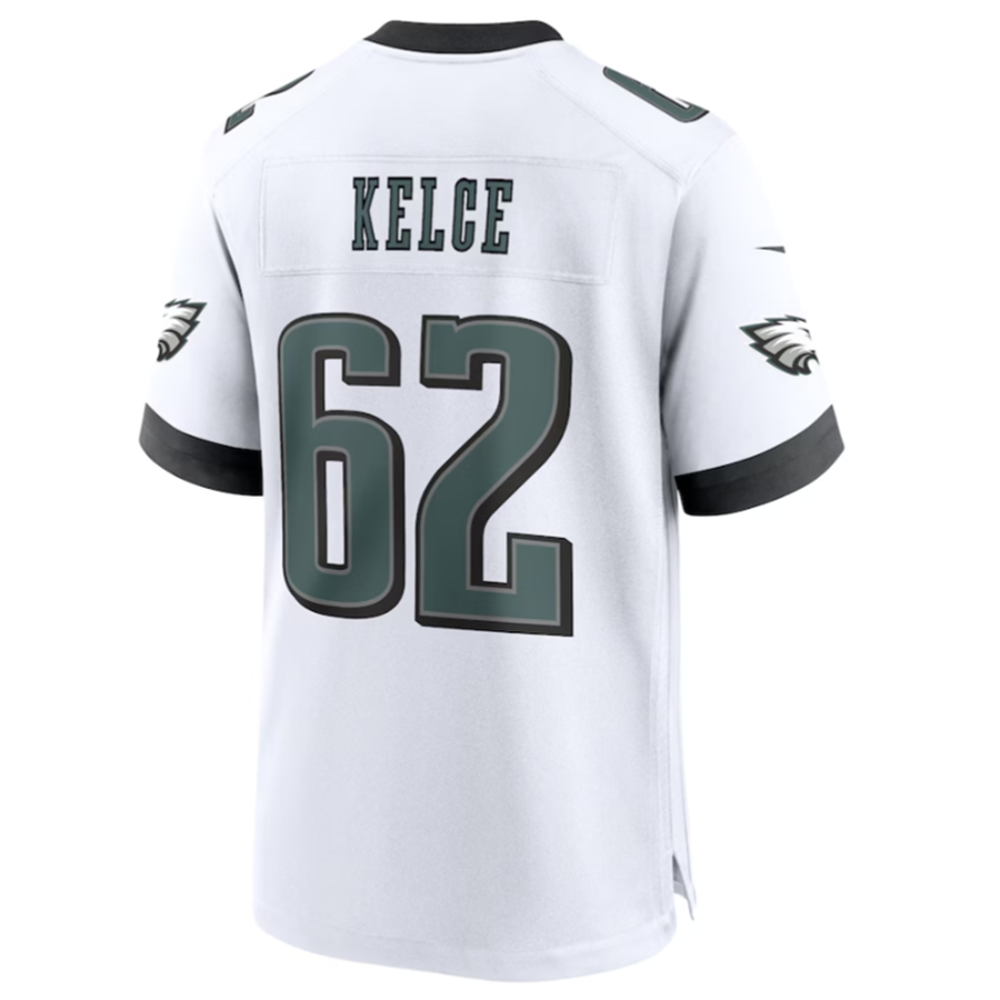 BIPIHUC P.Eagles #62 Jason Kelce White White Game Jersey Stitched American Stitched Jersey