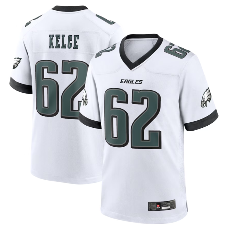 BIPIHUC P.Eagles #62 Jason Kelce White White Game Stitched American Stitched Jerseys