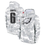 BIPIHUC P.Eagles #6 DeVonta Smith Player Arctic Camo Salute to Service Pullover Hoodies Limited Game Stitched Jerseys