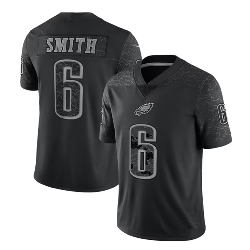 BIPIHUC P.Eagles #6 DeVonta Smith Player Black REFLECTIVE Limited Stitched Jerseys