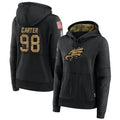 BIPIHUC P.Eagles #98 Jalen Carter Player Black Military Hoodie Game Stitched Jerseys