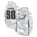 BIPIHUC P.Eagles #98 Jalen Carter Player Military Hoodie Arctic Camo Salute To Service Stitched Jerseys