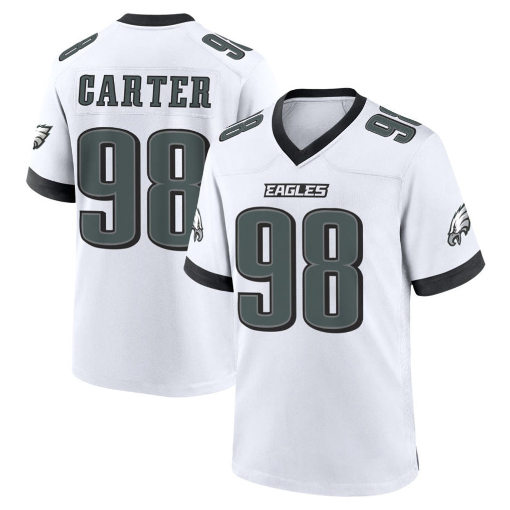 BIPIHUC P.Eagles #98 Jalen Carter Player White Game Home Stitched Jerseys
