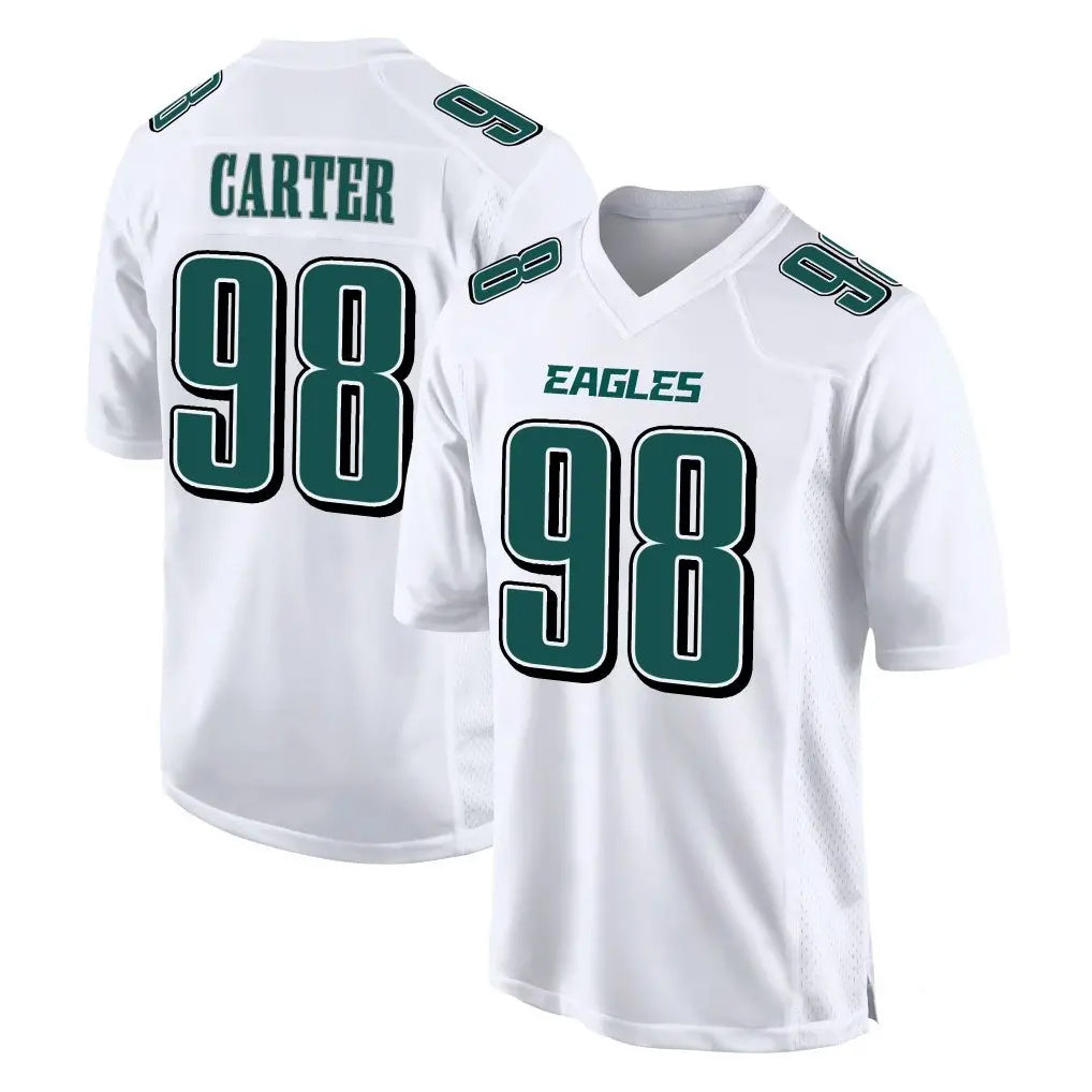 BIPIHUC P.Eagles #98 Jalen Carter Player White Tundra Fashion Home Game Stitched Jerseys