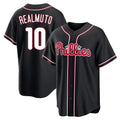 BIPIHUC P.Phillies #10 J.T. Realmuto Player Black Fashion Out Home Game Stitched Jerseys
