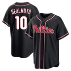 BIPIHUC P.Phillies #10 J.T. Realmuto Player Black Fashion Out Home Game Stitched Jerseys
