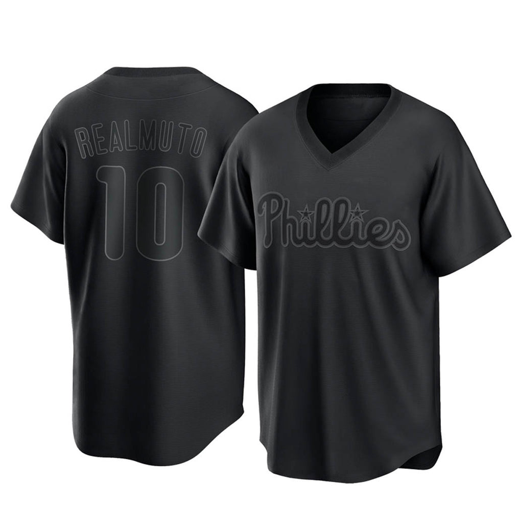 BIPIHUC P.Phillies #10 J.T. Realmuto Player Black Pitch Fashion Limited T-shirt Stitched Jerseys
