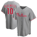BIPIHUC P.Phillies #10 J.T. Realmuto Player Gray Game Stitched Jerseys