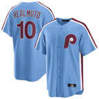 BIPIHUC P.Phillies #10 J.T. Realmuto Player Light Blue Home Game Stitched Jerseys