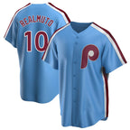 BIPIHUC P.Phillies #10 J.T. Realmuto Player Light Blue Replica Game Stitched Jerseys