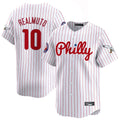 BIPIHUC P.Phillies #10 J.T. Realmuto Player White Pinstripe Phillies & Eagles Vapor Premier Limited Stitched Jerseys