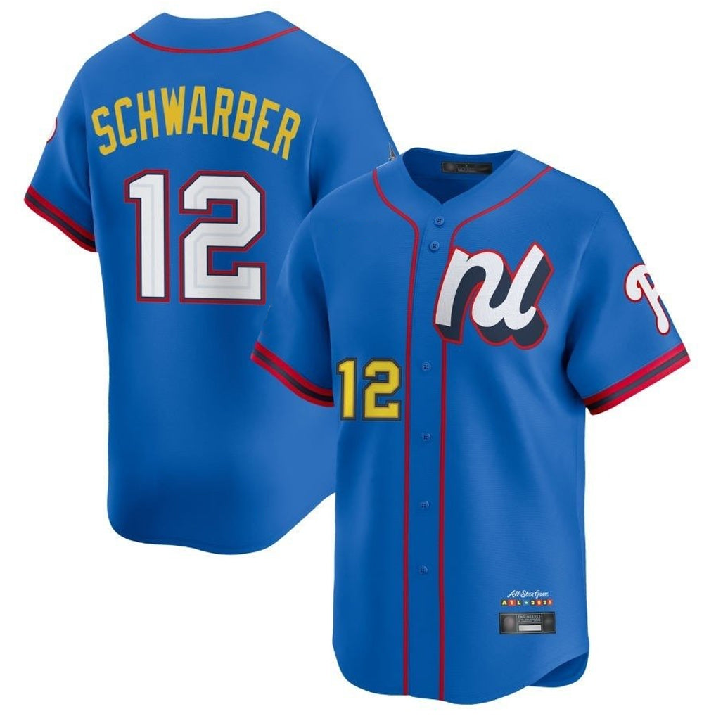 BIPIHUC P.Phillies #12 Kyle Schwarber Player Blue National League All-star Game Limited Stitched Jerseys