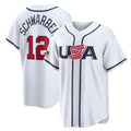 BIPIHUC P.Phillies #12 Kyle Schwarber Player White USA World Classic Game Limited Stitched Jerseys