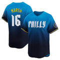 BIPIHUC P.Phillies #16 Brandon Marsh Player Blue City Connect Home Limited Stitched Jerseys