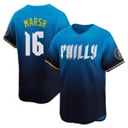 BIPIHUC P.Phillies #16 Brandon Marsh Player Blue City Connect Home Limited Stitched Jerseys