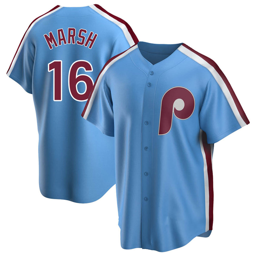BIPIHUC P.Phillies #16 Brandon Marsh Player Light Blue Home Game Stitched Jerseys