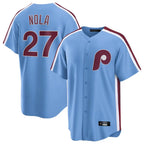 BIPIHUC P.Phillies #27 Aaron Nola Player Light Blue Home Game Stitched Jerseys