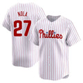 BIPIHUC P.Phillies #27 Aaron Nola Player White Home Limited Stitched Jerseys