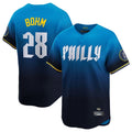 BIPIHUC P.Phillies #28 Alec Bohm Player Blue City Connect Home Limited Stitched Jerseys