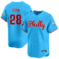 BIPIHUC P.Phillies #28 Alec Bohm Player Light Blue Phillies & Eagles Vapor Premier Limited Home Stitched Jerseys